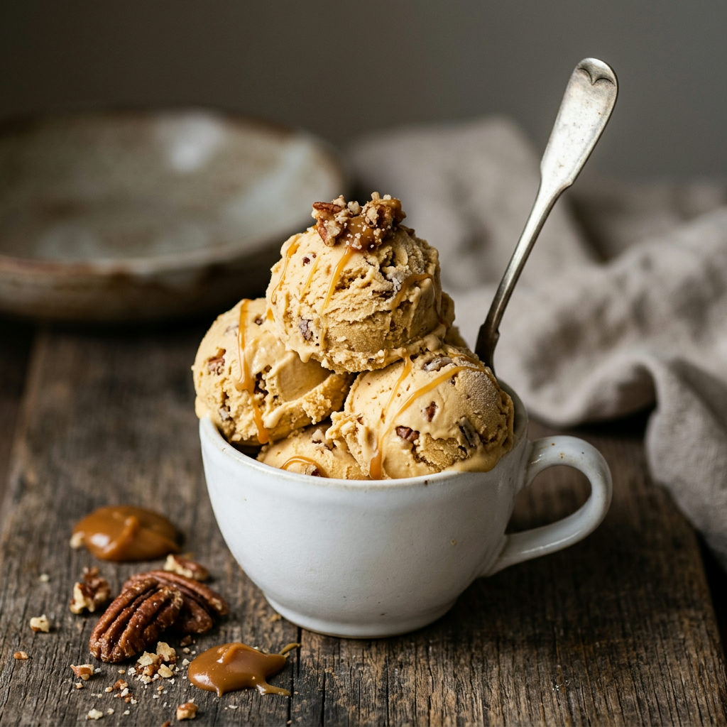 Dulce de leche-glass med pekannötter