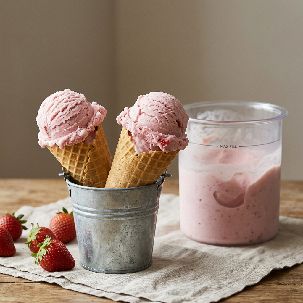 Rosa Jordgubbsprotein-Swirl