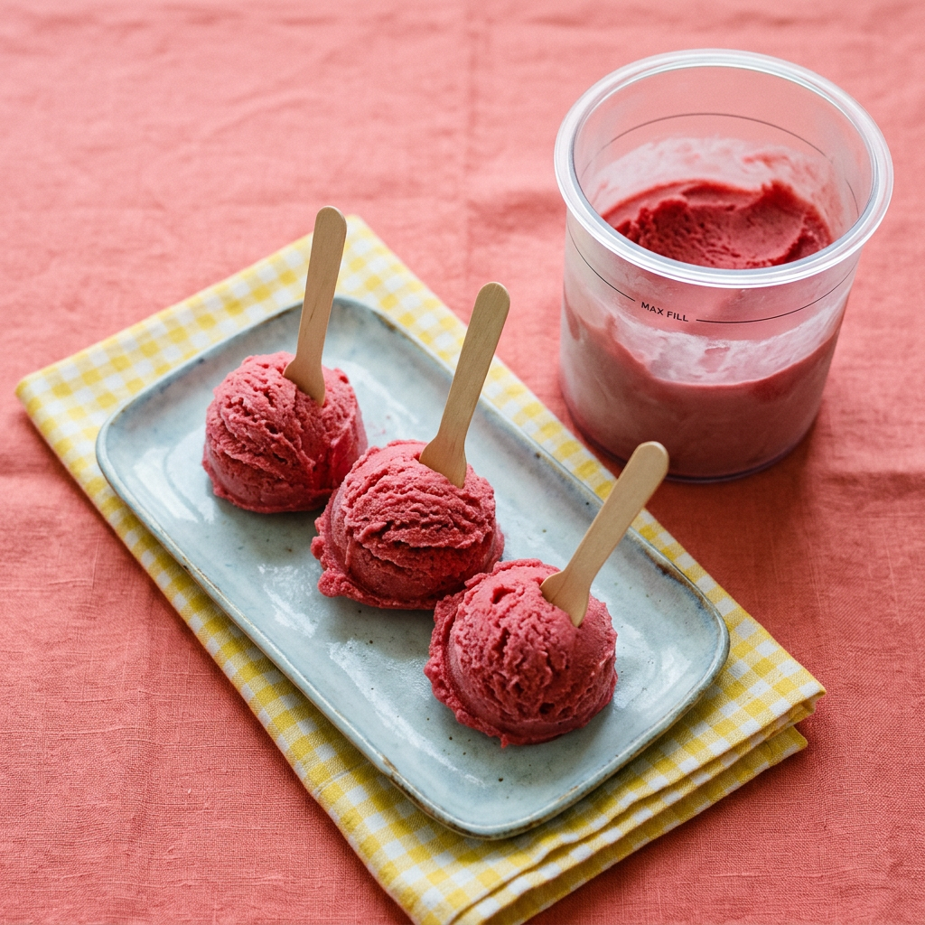 Hallonsorbet