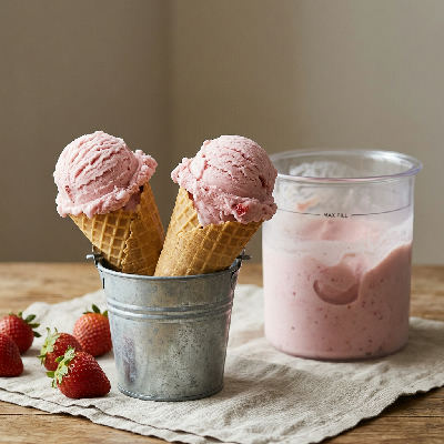 Rosa Jordgubbsprotein-Swirl